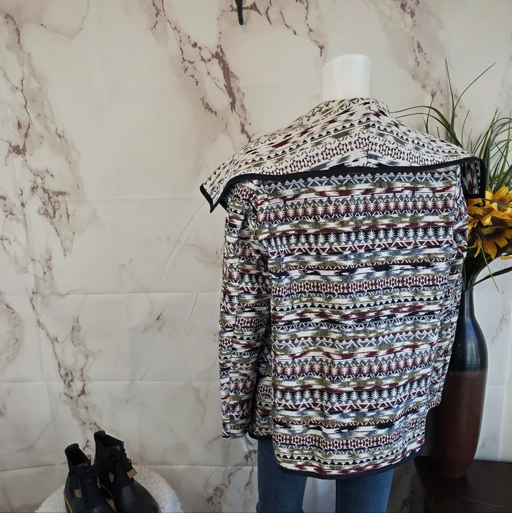 For Cynthia Southwestern Pattern Wrap Coat - Picture 6 of 6